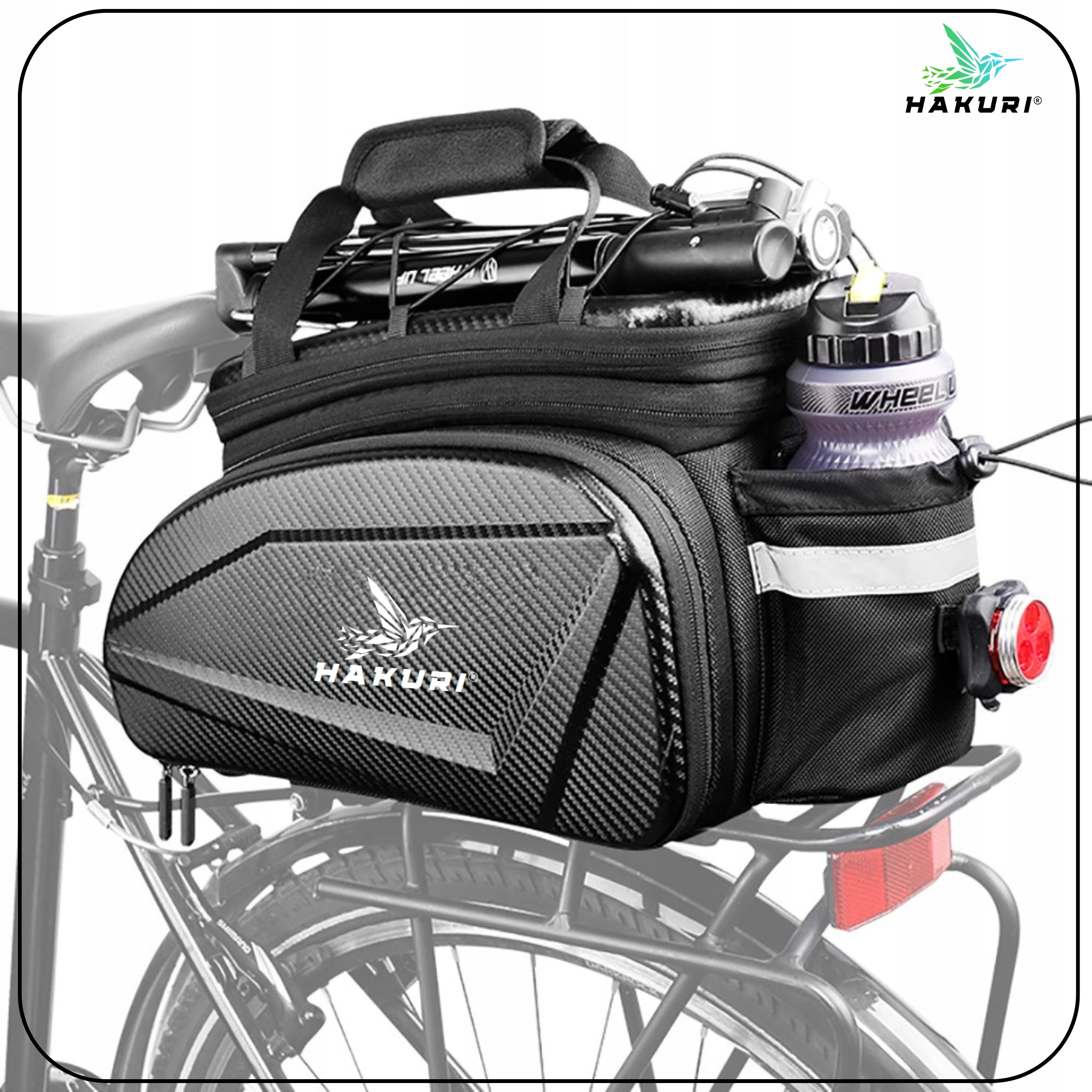 Bicycle Luggage Bag LARGE Pouch Trunk Waterproof Strap 3in1 14/17/35L Color black