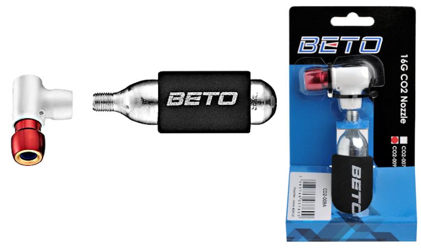 Bicycle PUMP BETO MINI ALU CO2-009A + CO2 CARTRIDGE