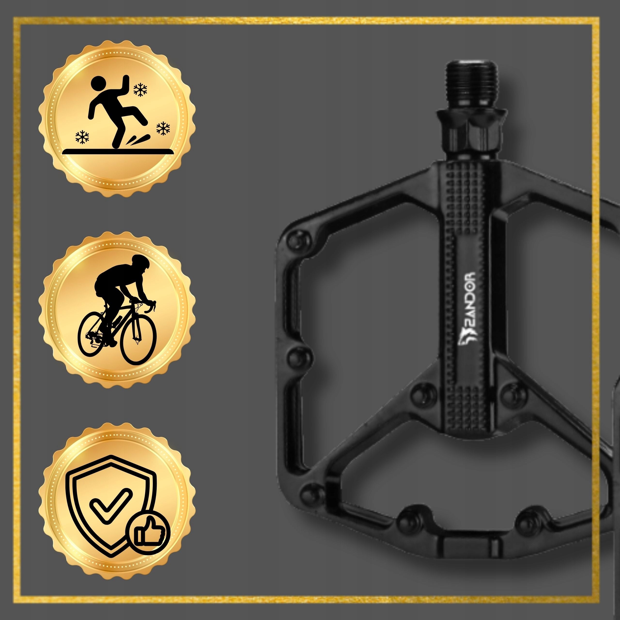 Bicycle Pedals Aluminum Platform Platforms 2x Bearings Set Black Packaging status original