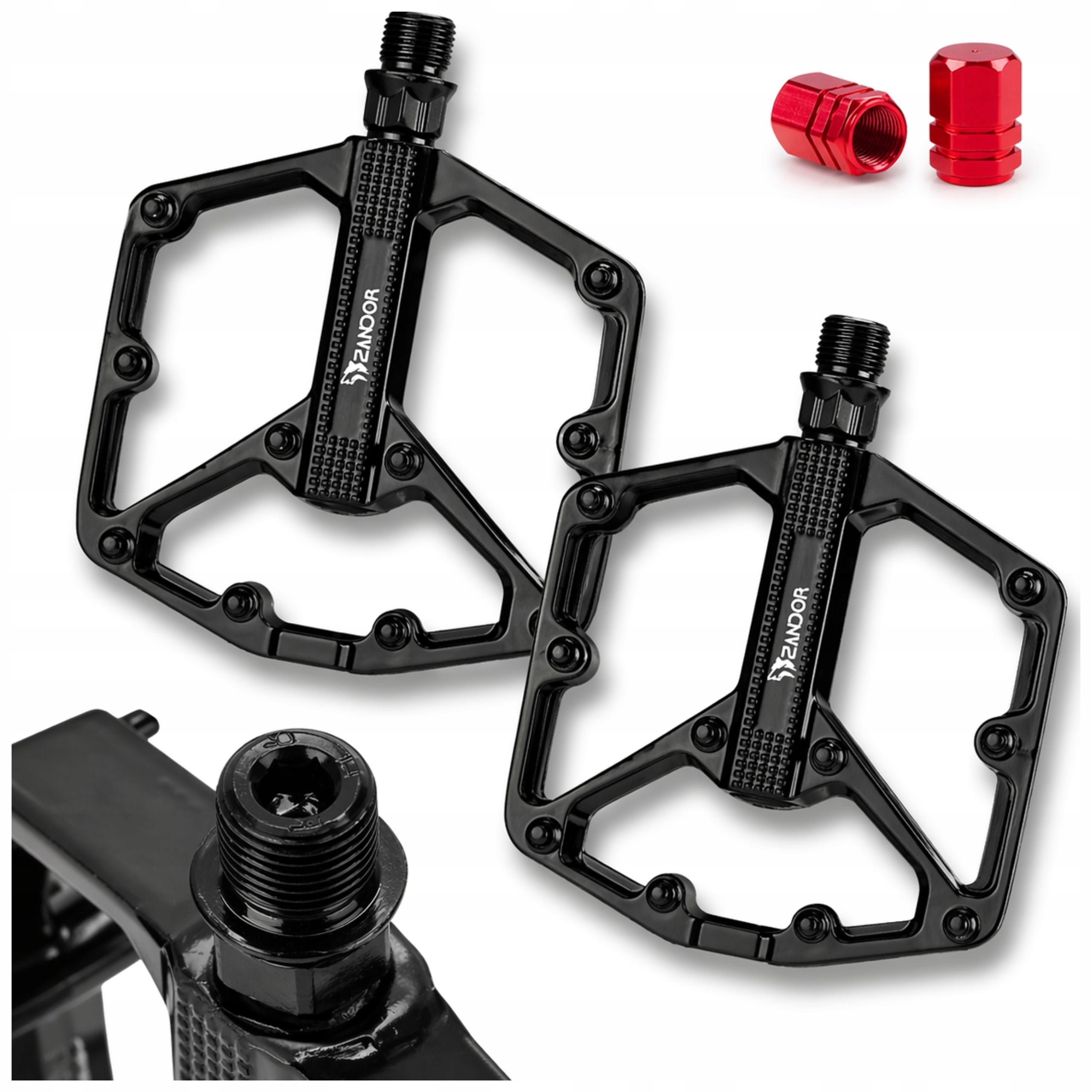 Bicycle Pedals Aluminum Platform Platforms 2x Bearings Set Black