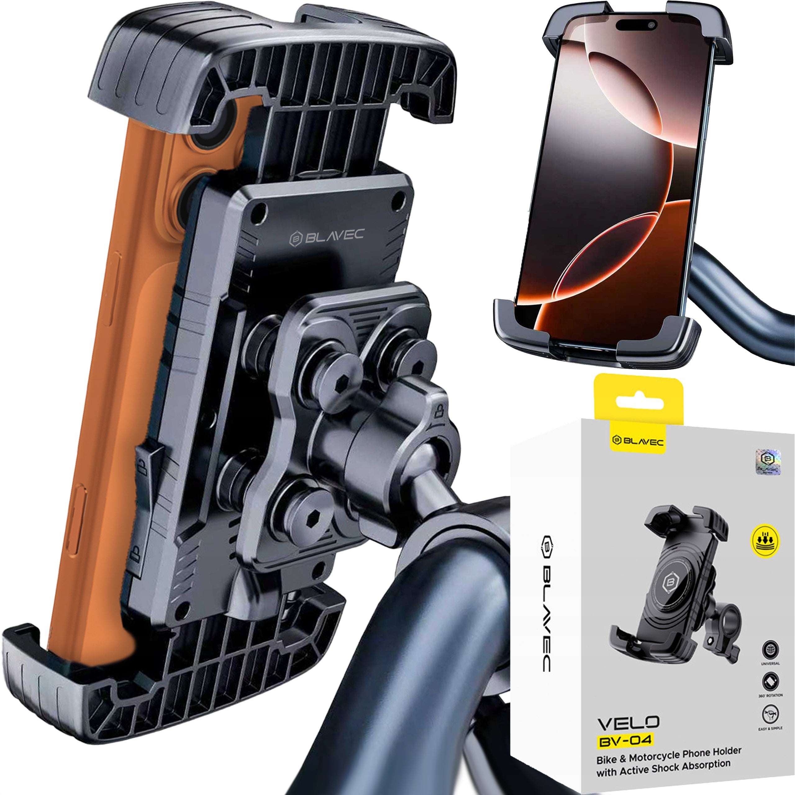 Bicycle Phone Holder Motorcycle Holder Active Shock Absorption for Bicycle