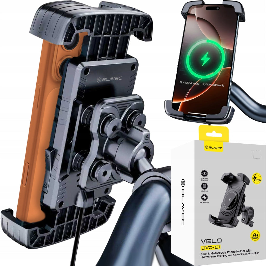 Bicycle Phone Holder with Induction Charger 15W Motorcycle for Bicycle