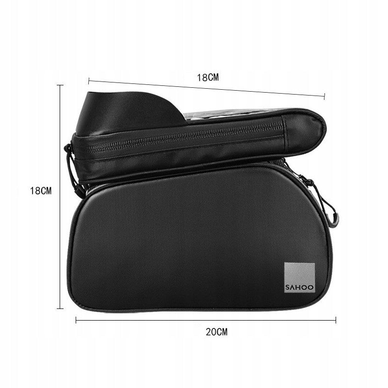 Bicycle Phone Pouch for Frame Holder SAHOO Color black