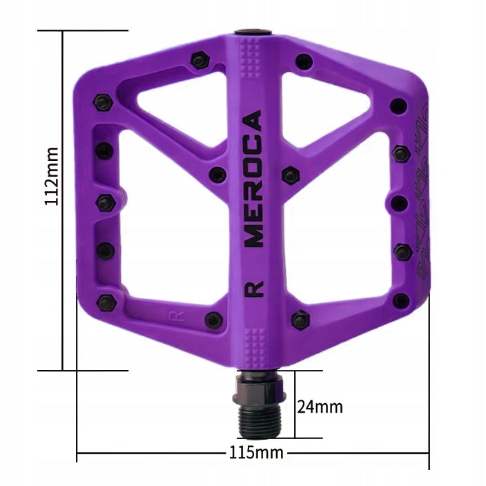 Bicycle Platform Pedals MEROCA Large MTB BMX Platforms Purple Brand Meroca