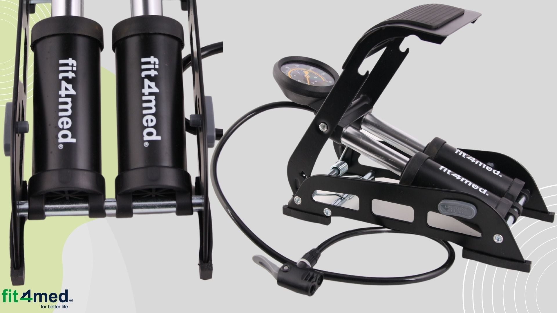Bicycle PoMPka with foot pressure gauge 11 bar floor solid quickly pumps Kind foot