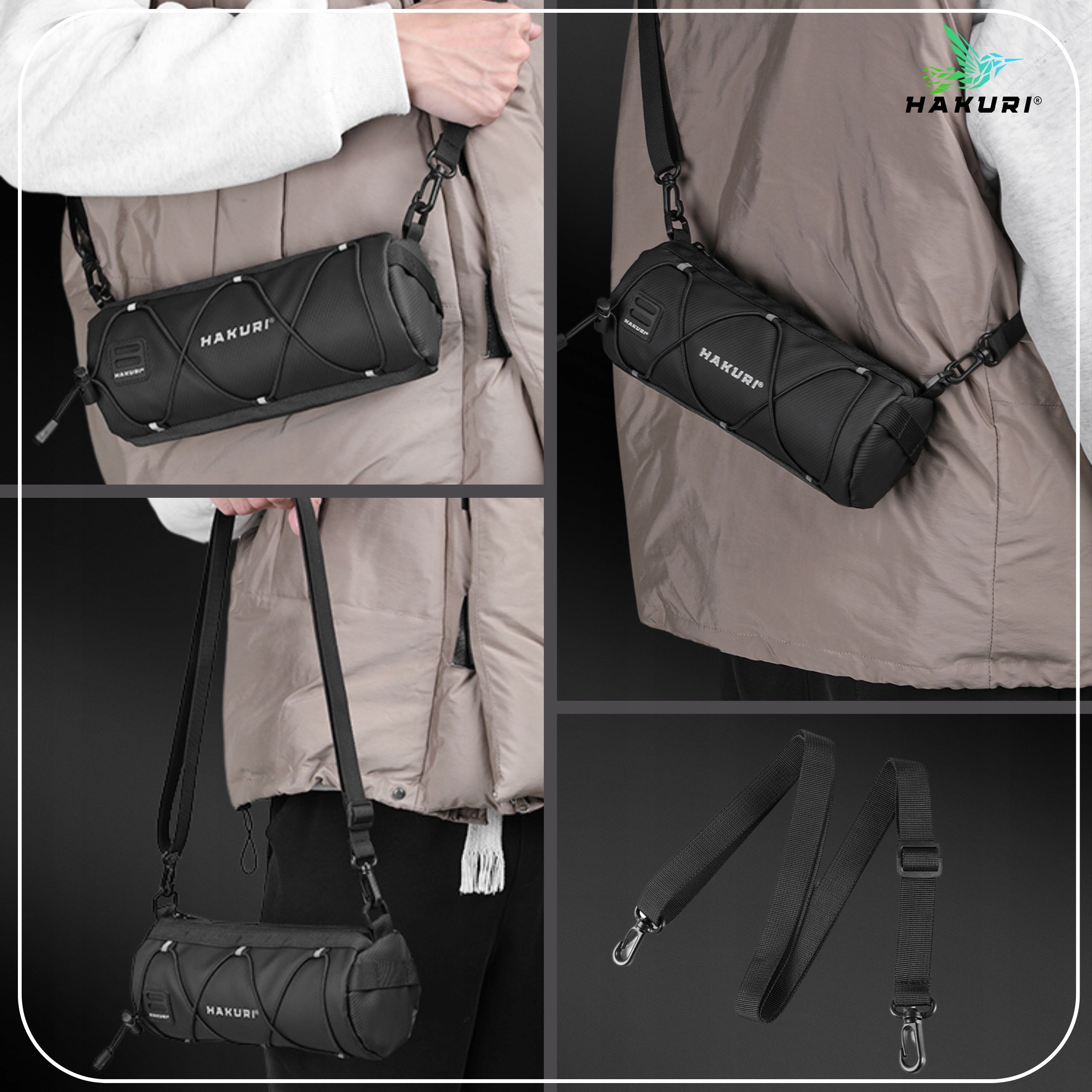 Bicycle Pouch Bag Tube Waterproof Spacious for Steering Wheel Frame 2in1 LARGE Kind front
