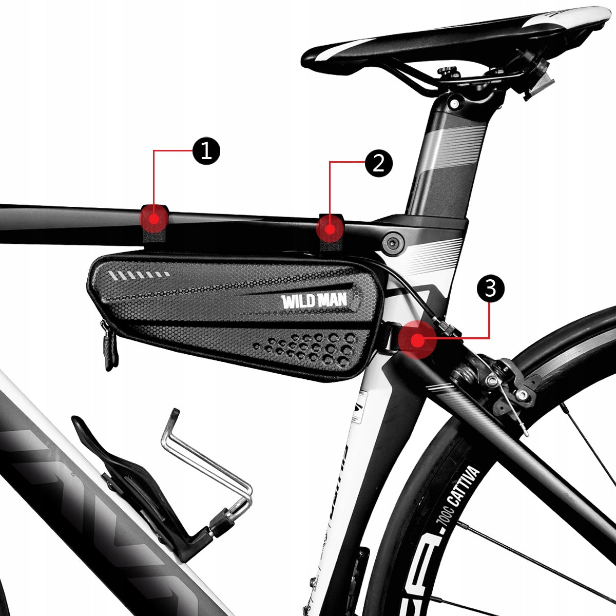 Bicycle Pouch for Frame WILDMAN ES4 Bag Waterproof Rear 1,2L Manufacturer code 197278