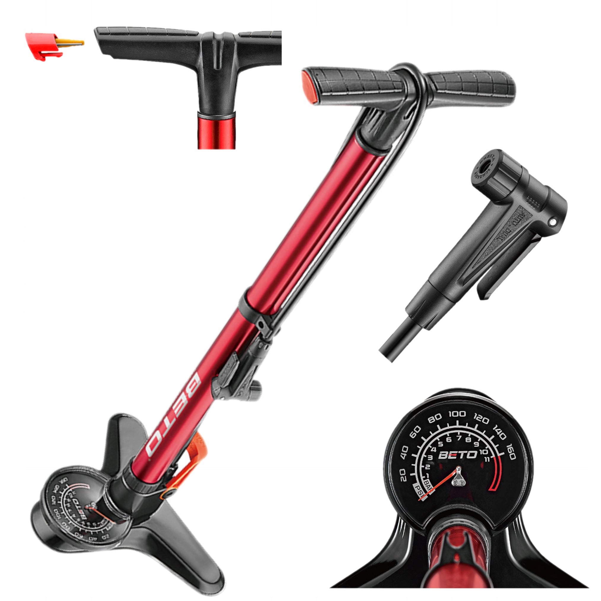 Bicycle Pump BETO CFL-003AGD MAX Floor + Tubeless Reservoir 160PSI
