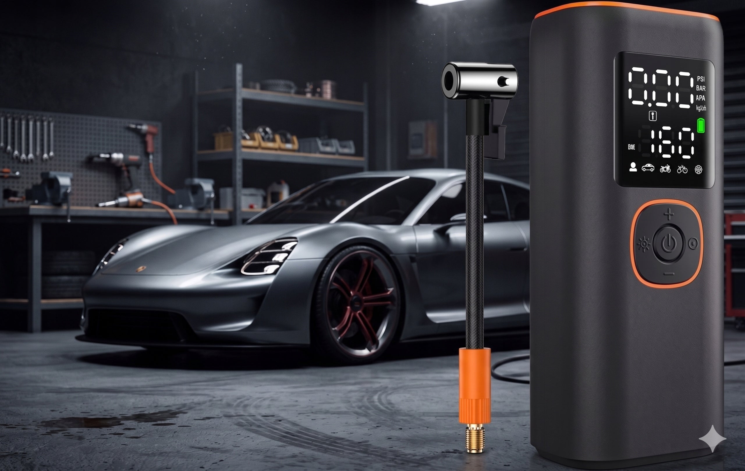 Bicycle Pump Car Compressor Cordless Powerbank 7500mAh Brand Aptel
