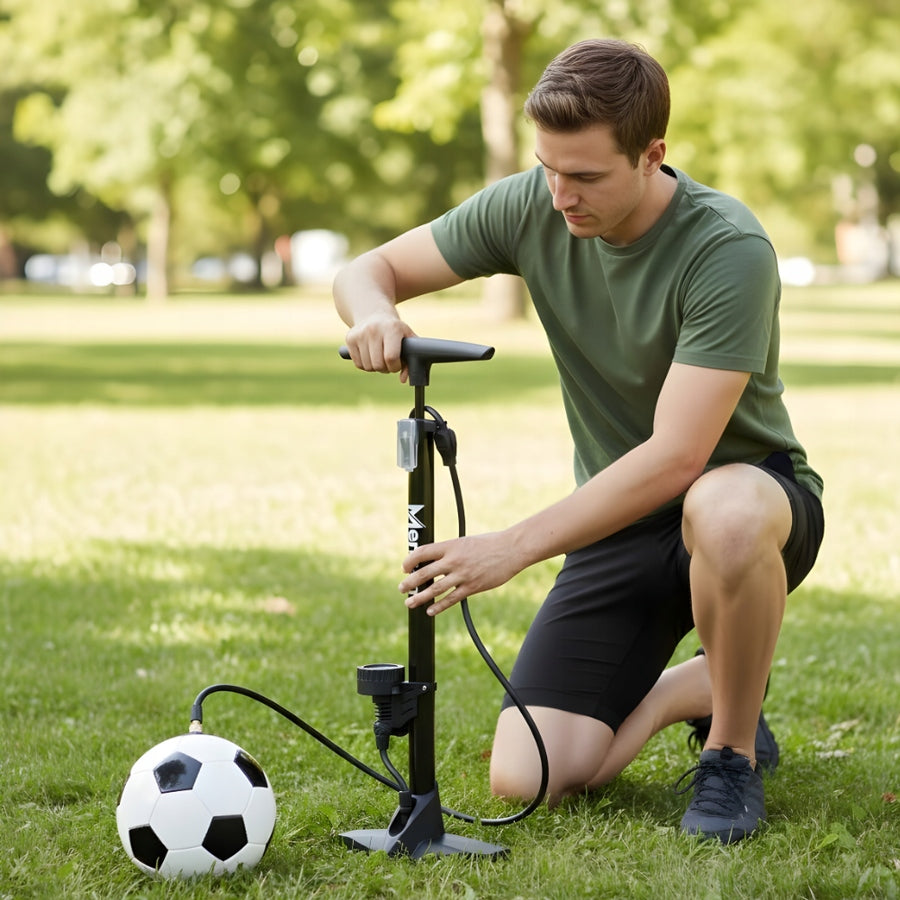 Bicycle Pump For Bicycle Handball With Floor Pressure Gauge MERKAN Color black