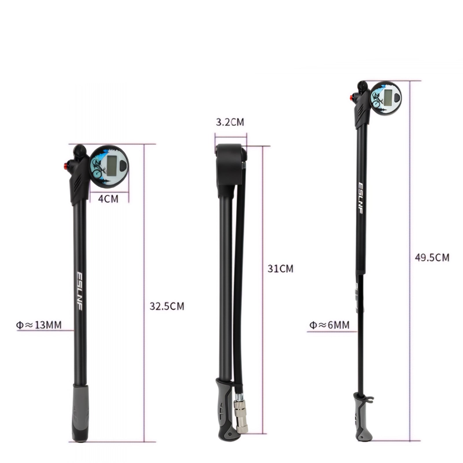 Bicycle Pump PRESSURE GAUGE with LCD for TIRE SHOCK ABSORBER BALL 300 PSI 20bar Manufacturer code DSJ 5080