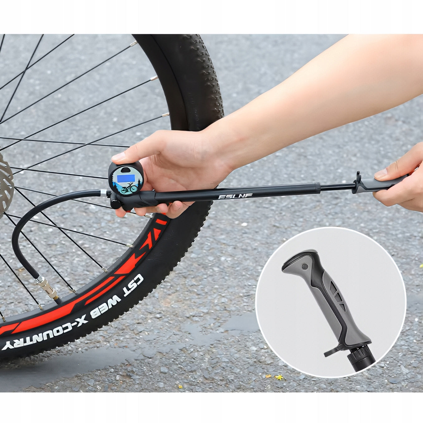 Bicycle Pump PRESSURE GAUGE with LCD for TIRE SHOCK ABSORBER BALL 300 PSI 20bar Packaging status original
