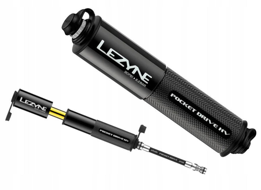 Bicycle Pump Small with MTB Gravel Hose LEZYNE Pocket HV 14cm to 6bar Manufacturer code 1-MP-PKDRHV-V104