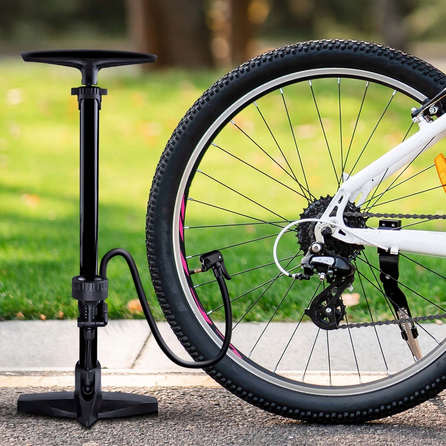 Bicycle Pump with Pressure Gauge for Bicycle HIGH Manual Car Floor Packaging status original