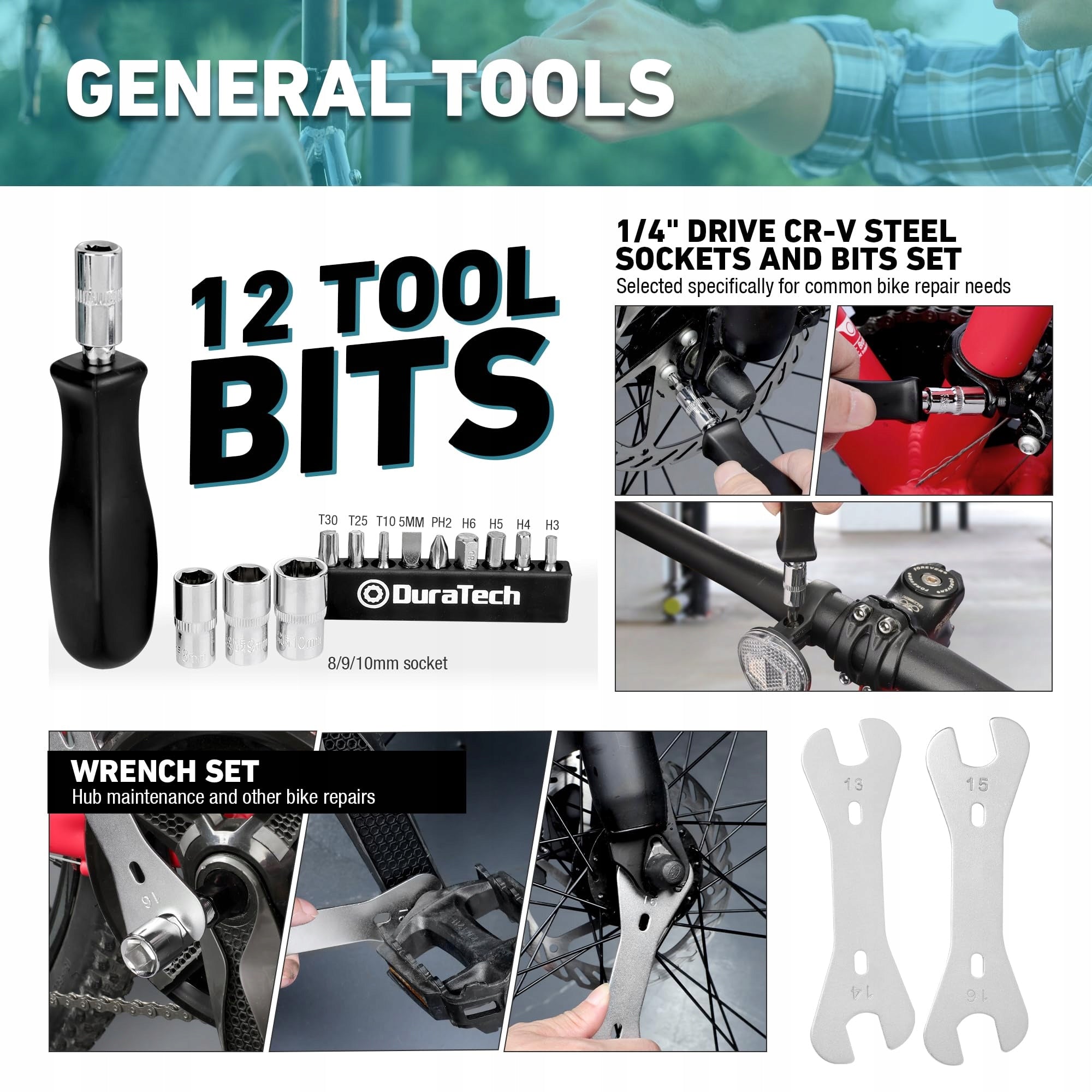 Bicycle Repair Kit 31-Piece Bicycle Tools Packaging status original