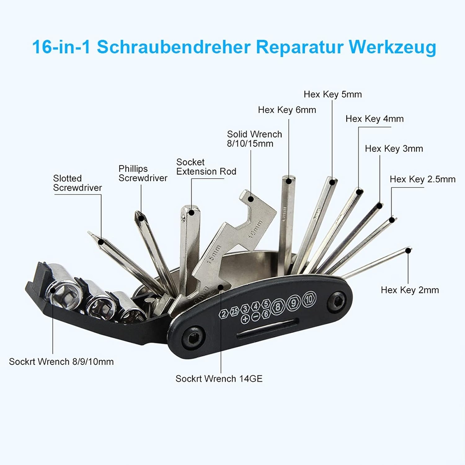 Bicycle Repair Kit Pouch Pump Keys Multitool Tools Bicycle Packaging status original