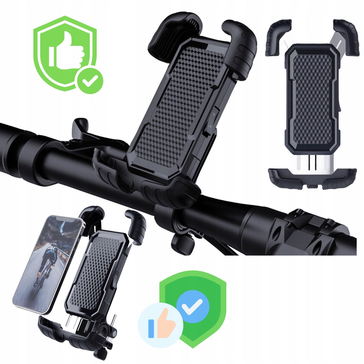 Bicycle Scooter Holder Quad For Universal Phone 360° Anti-Shock Product weight with unit packaging 0.113 kg