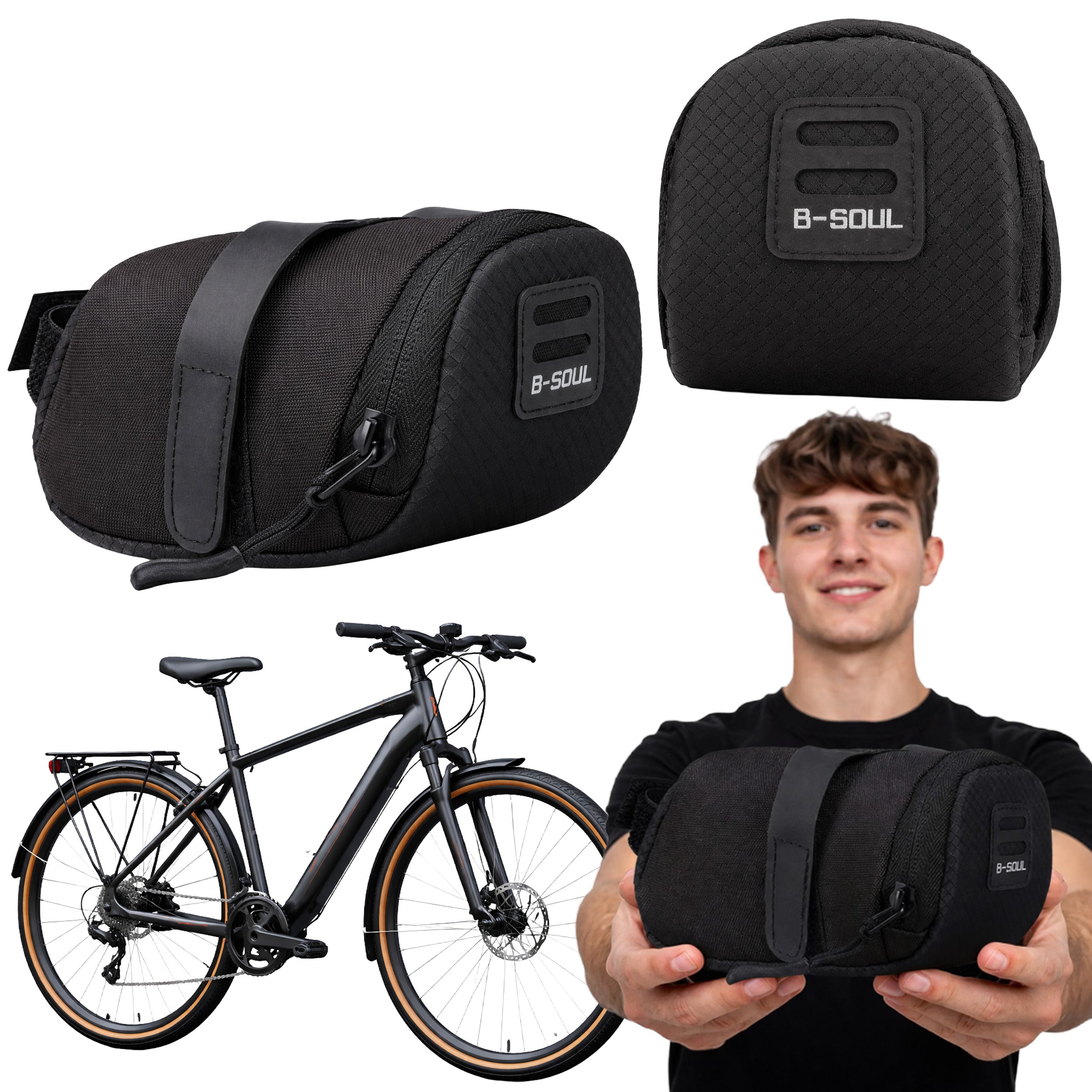 Bicycle Seat Bag Waterproof Black Bicycle Bag