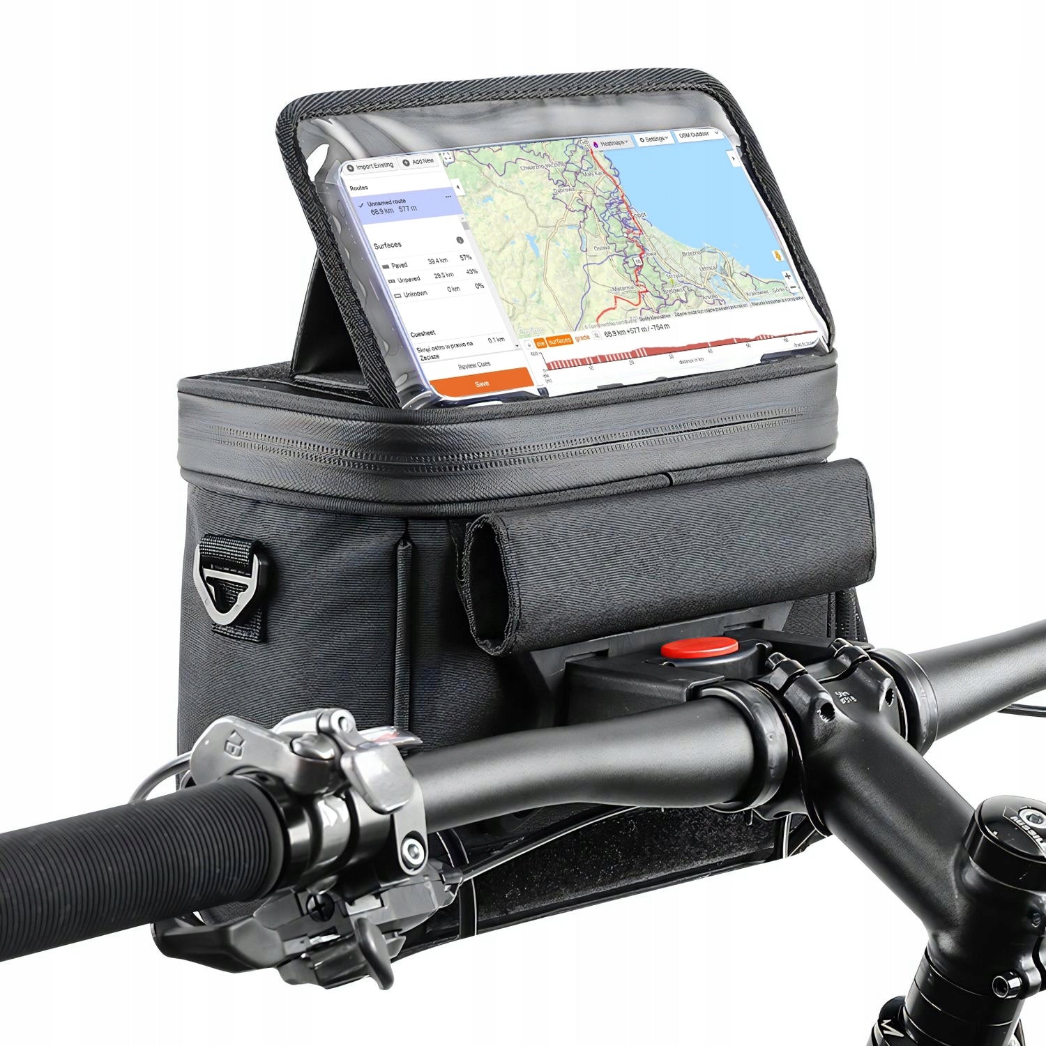Bicycle Steering Wheel Bag Pouch Phone Holder Maps GPS Navigation Capacity 1 l