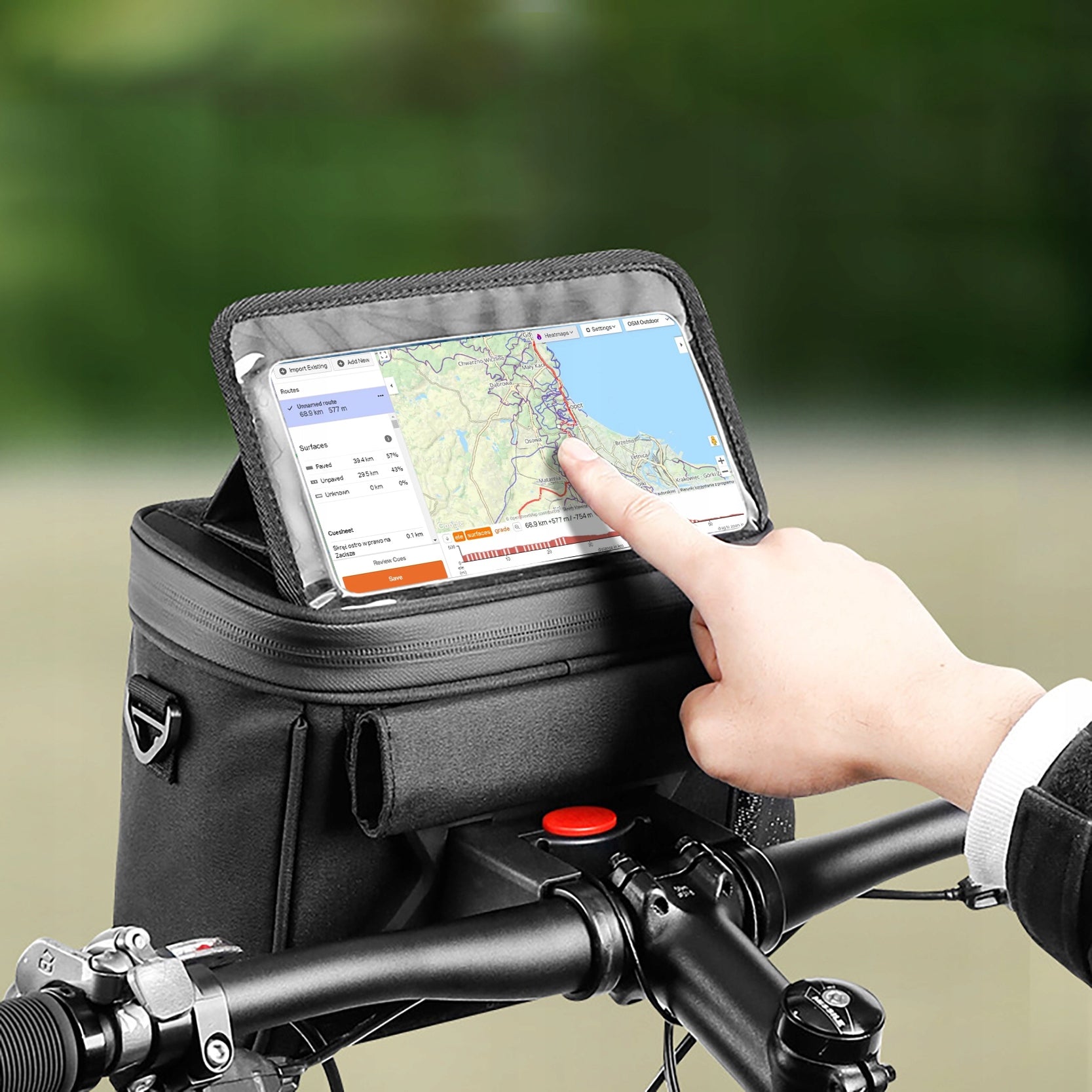 Bicycle Steering Wheel Bag Pouch Phone Holder Maps GPS Navigation Packaging status original