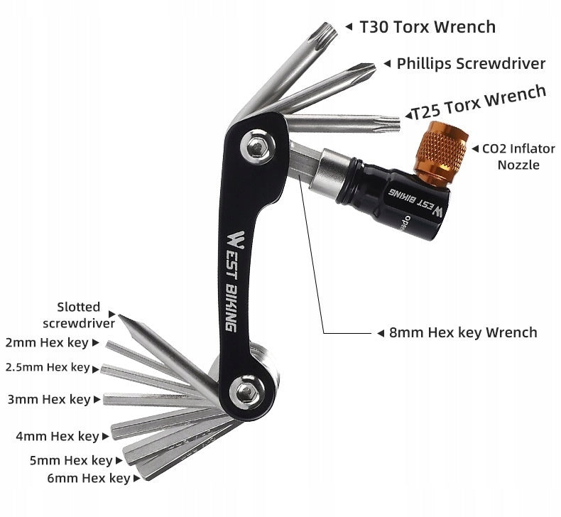 Bicycle Tool Wrench Set for Bike MultiKey Multitool Allen Co2 Manufacturer code 0719349