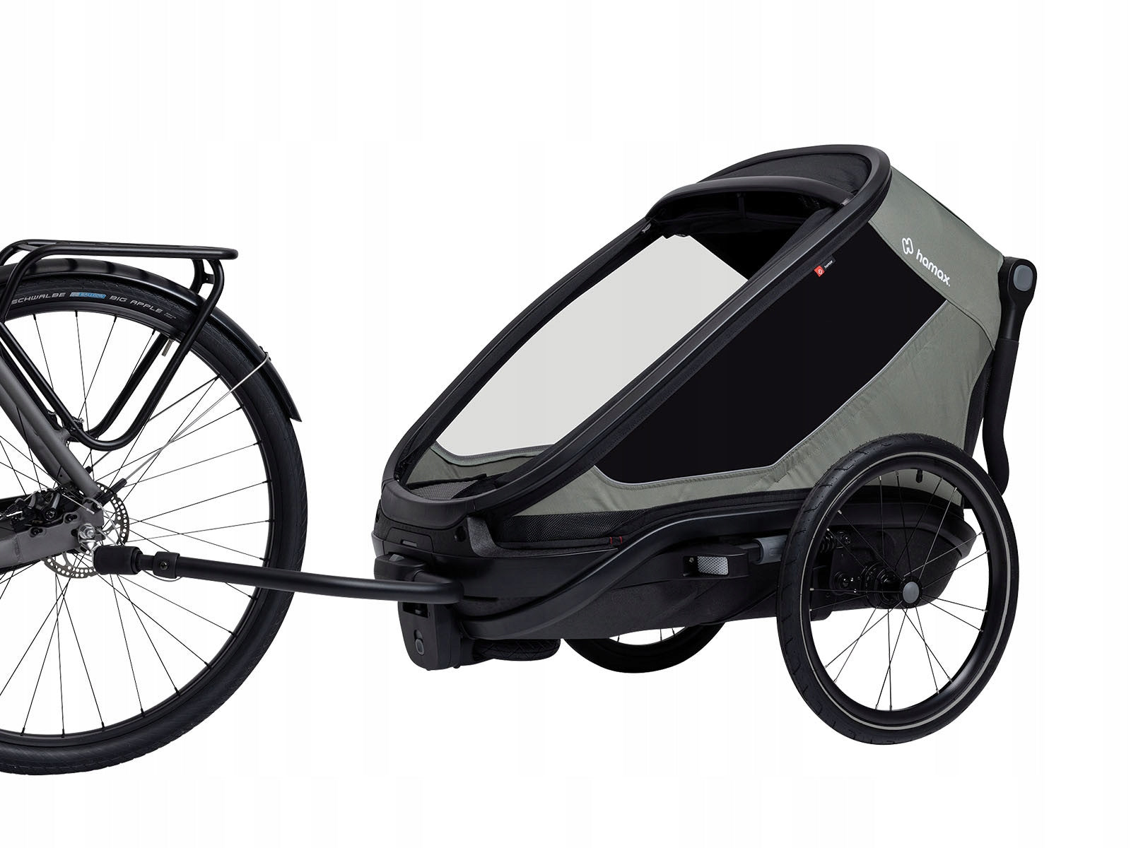 Bicycle Trailer Hamax OUTBACK NEXT Green-Black Length 116 cm