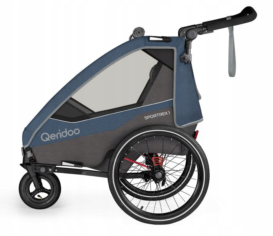 Bicycle Trailer QERIDOO Sportrex 2 Limited Edition Jeans Blue 2 children Brand Qeridoo