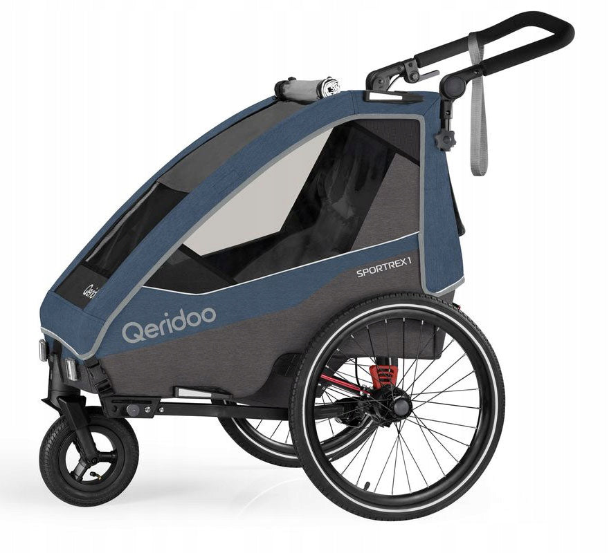 Bicycle Trailer QERIDOO Sportrex 2 Limited Edition Jeans Blue 2 children