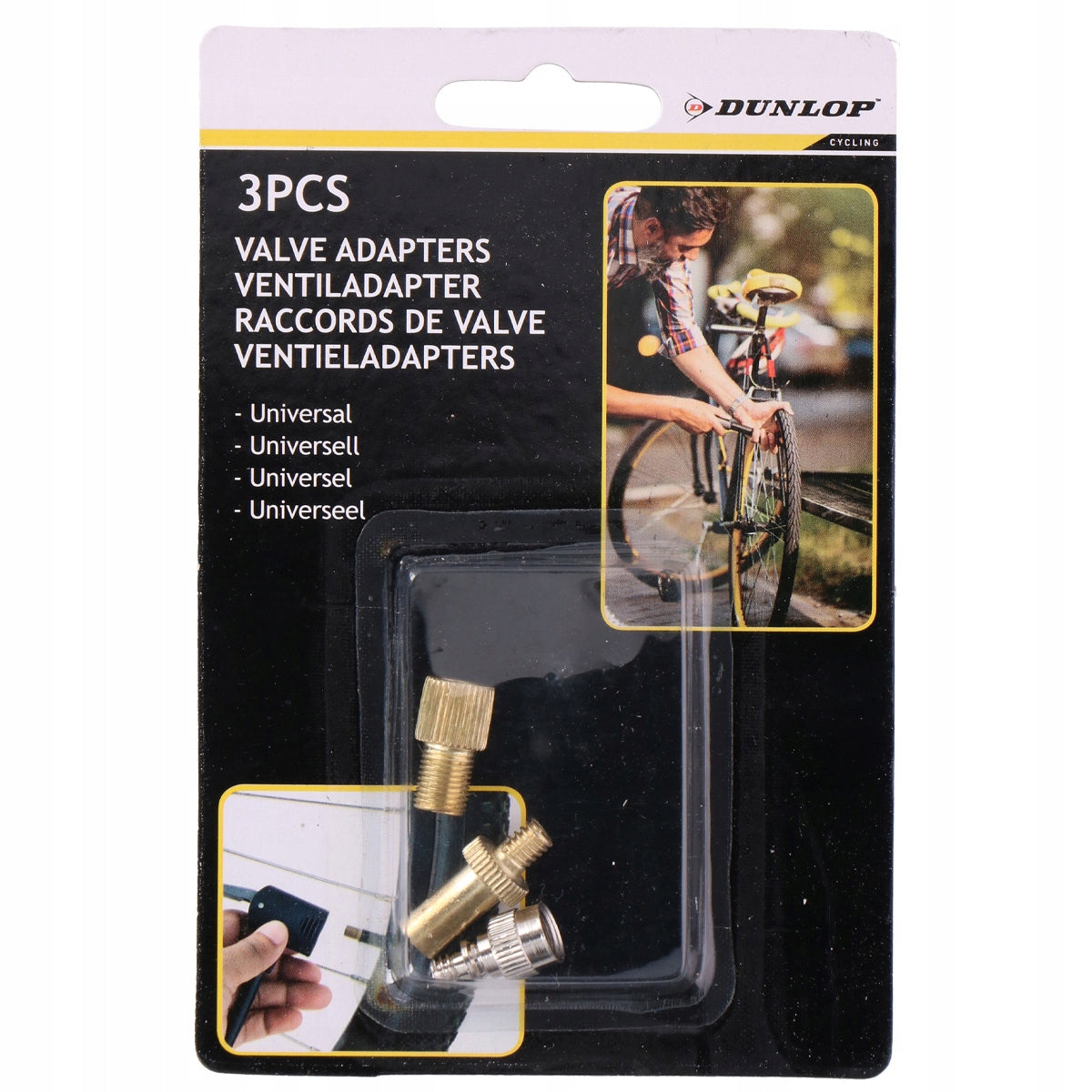 Bicycle Wheel Pumping Adapter Kit DUNLOP Valve Adapters Brand Dunlop