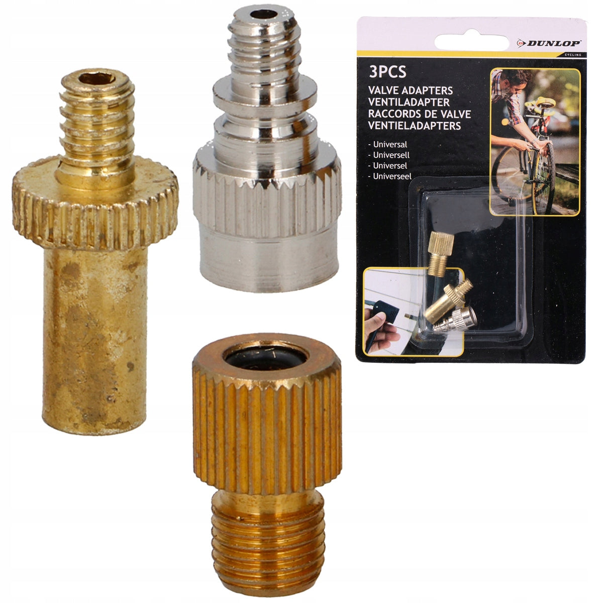 Bicycle Wheel Pumping Adapter Kit DUNLOP Valve Adapters
