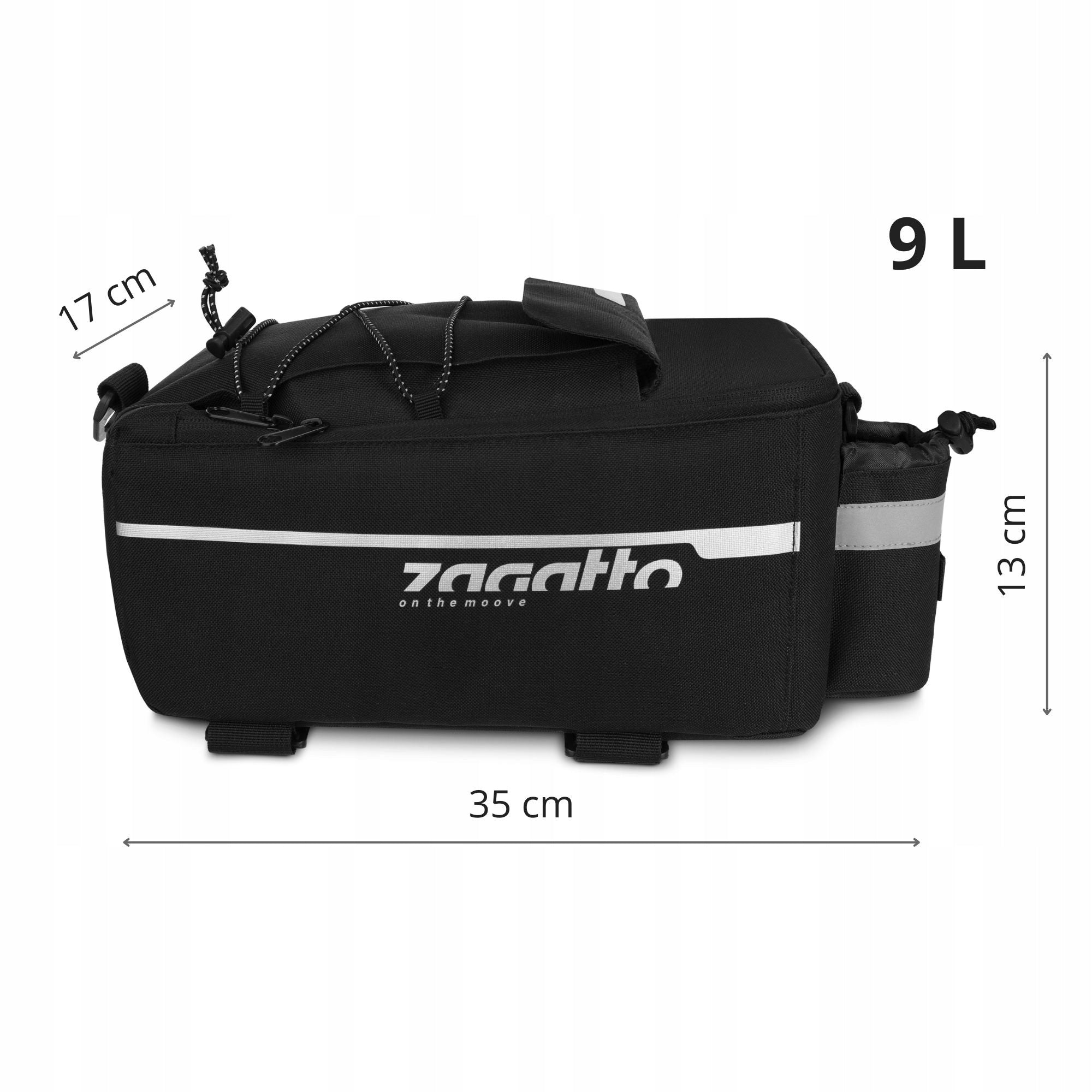 Bicycle bag bicycle pouch for rear rack roomy black ZAGATTO Brand Zagatto