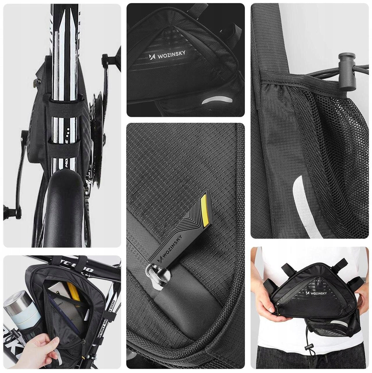 Bicycle bag for frame WOZINSKY WBB23BK Color black