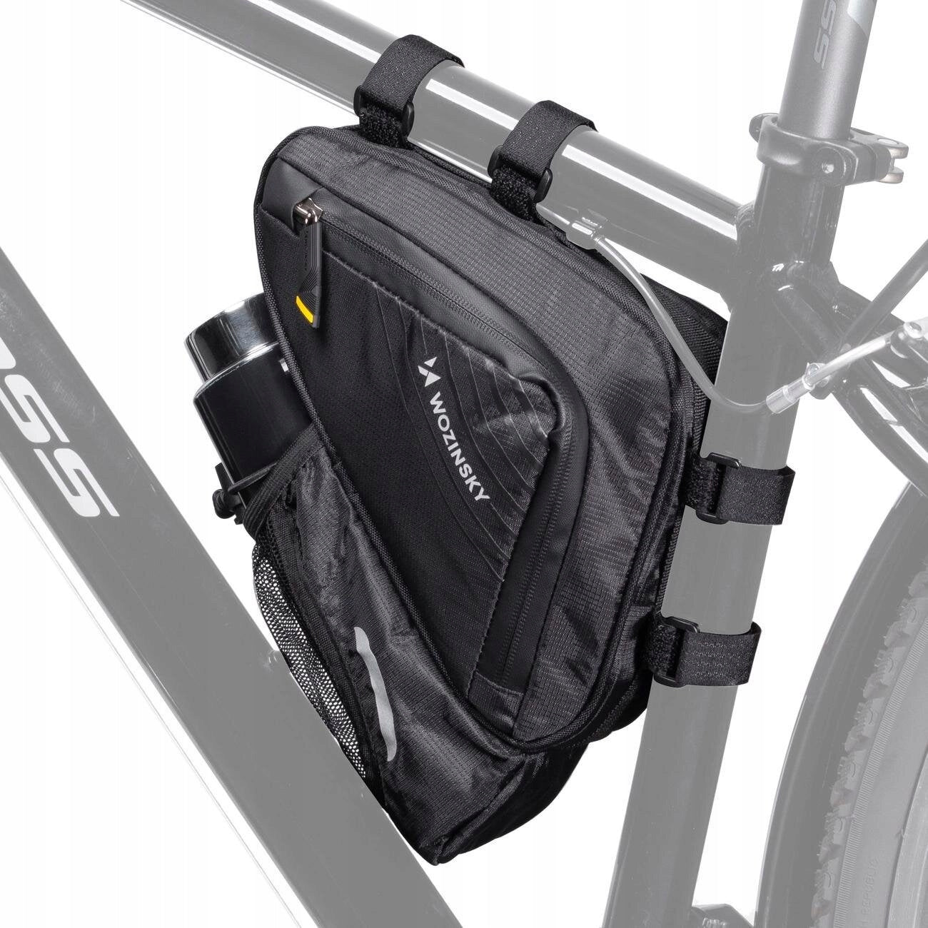 Bicycle bag for frame WOZINSKY WBB23BK Fastening zipper