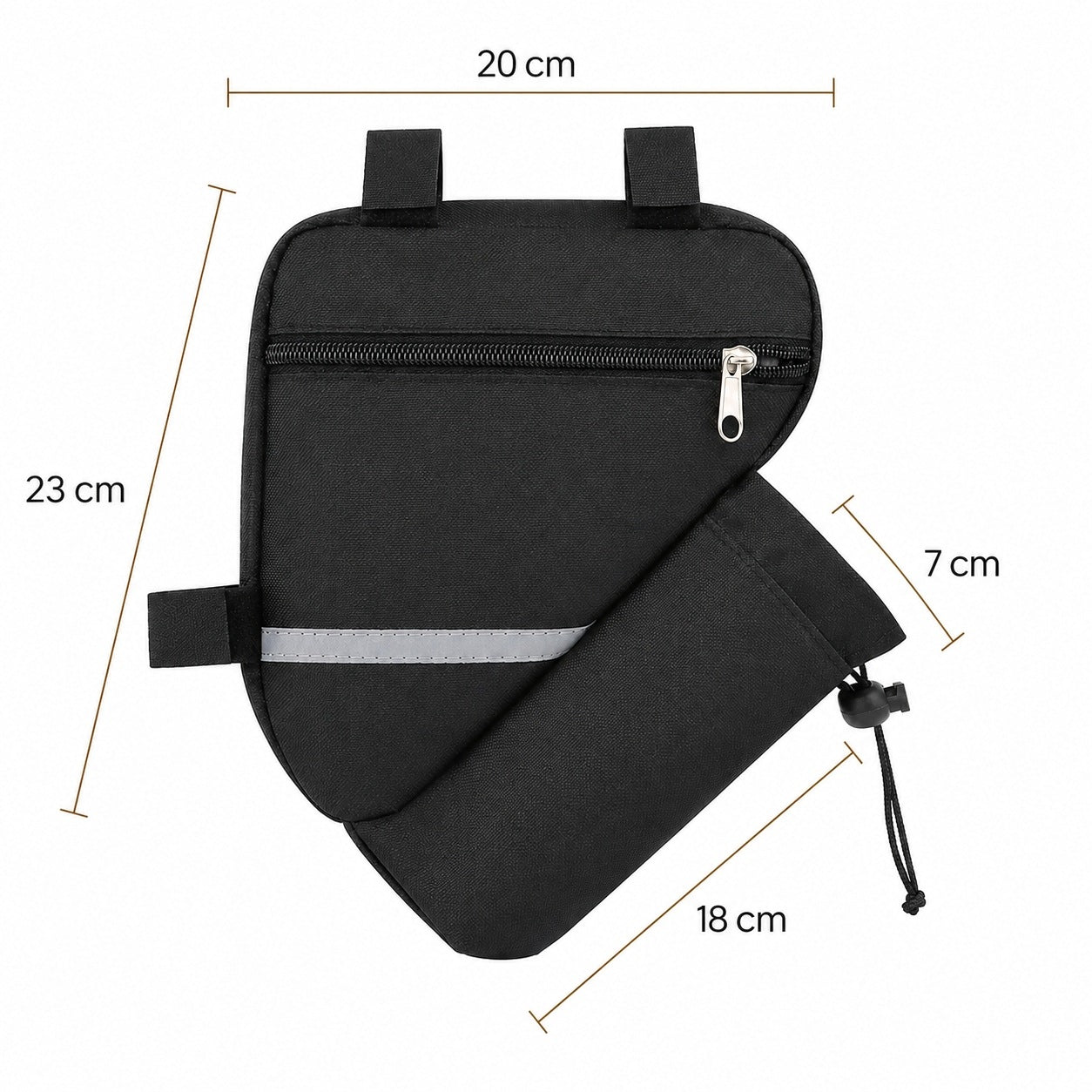 Bicycle bag for triangular frame 1,2 l reflective pouch for water bottle black Manufacturer code X00299MN67