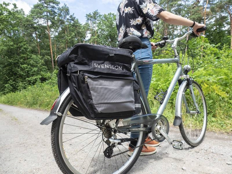 Bicycle bag for trunk - panniers DOUBLE REAR SPACIOUS 43L , 6 pockets Capacity 43 l