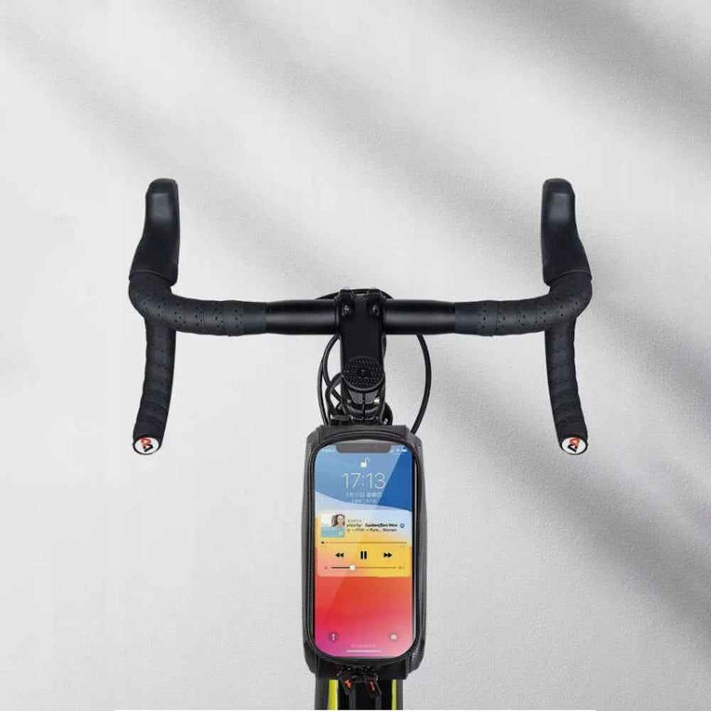 Bicycle bag phone holder waterproof black pouch + cover Capacity 1.5 l