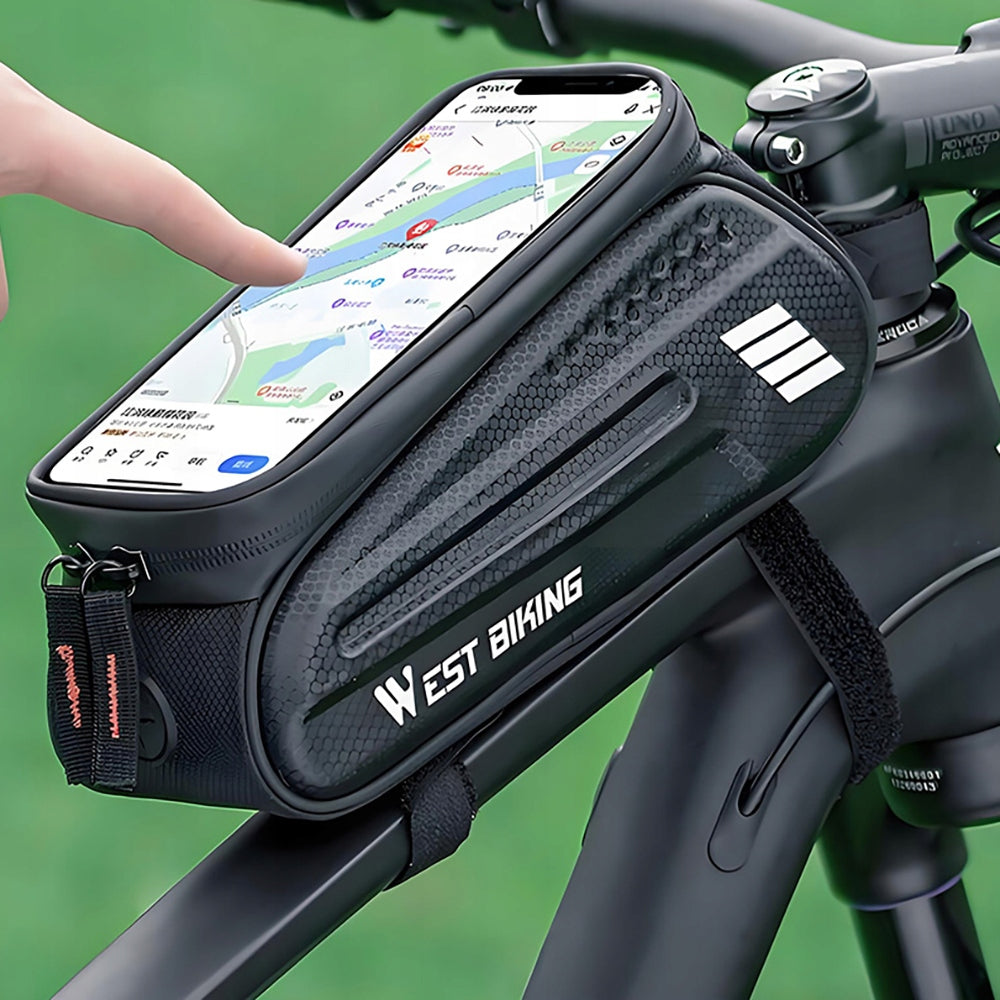 Bicycle bag phone holder waterproof black pouch + cover Dominant material ABS