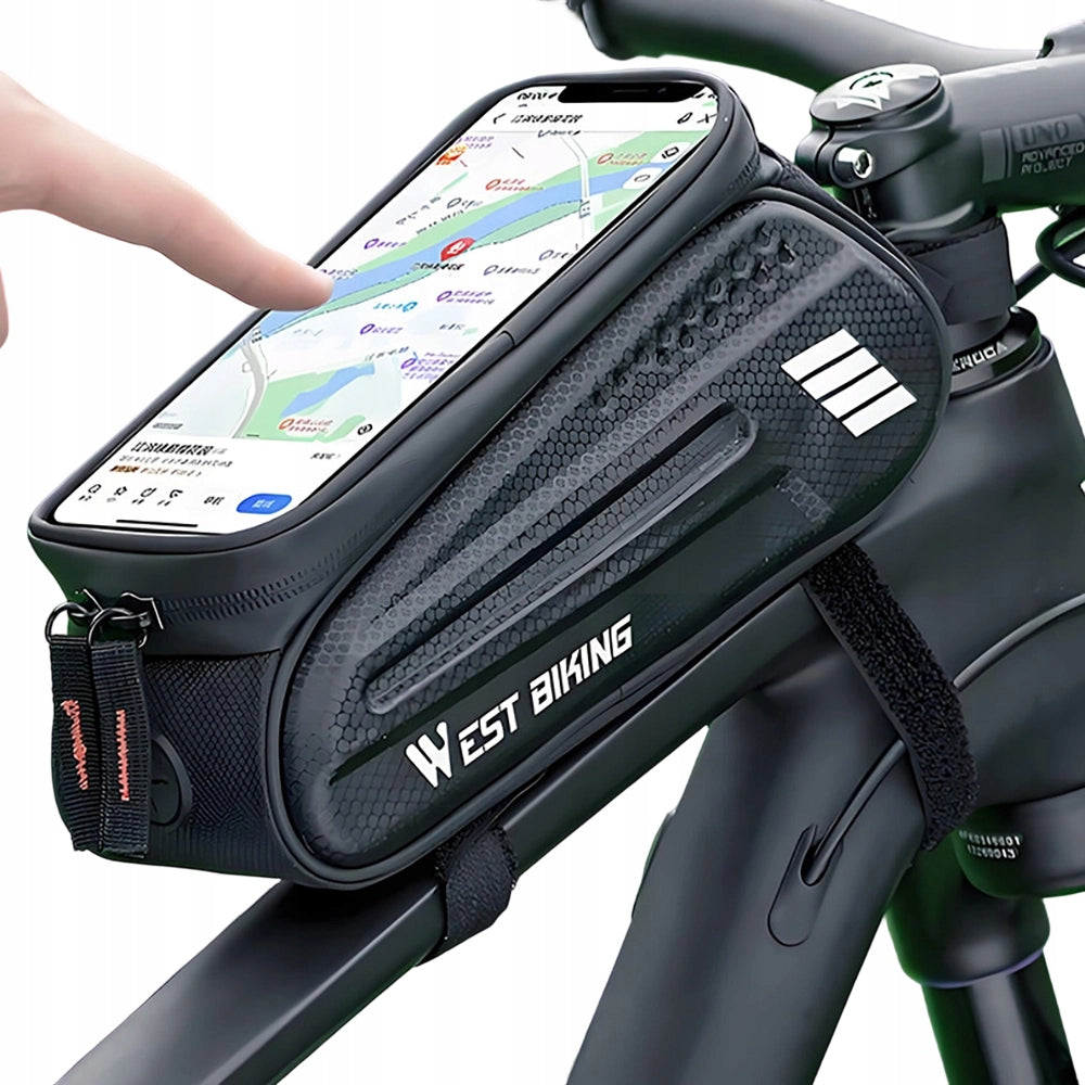 Bicycle bag phone holder waterproof black pouch + cover