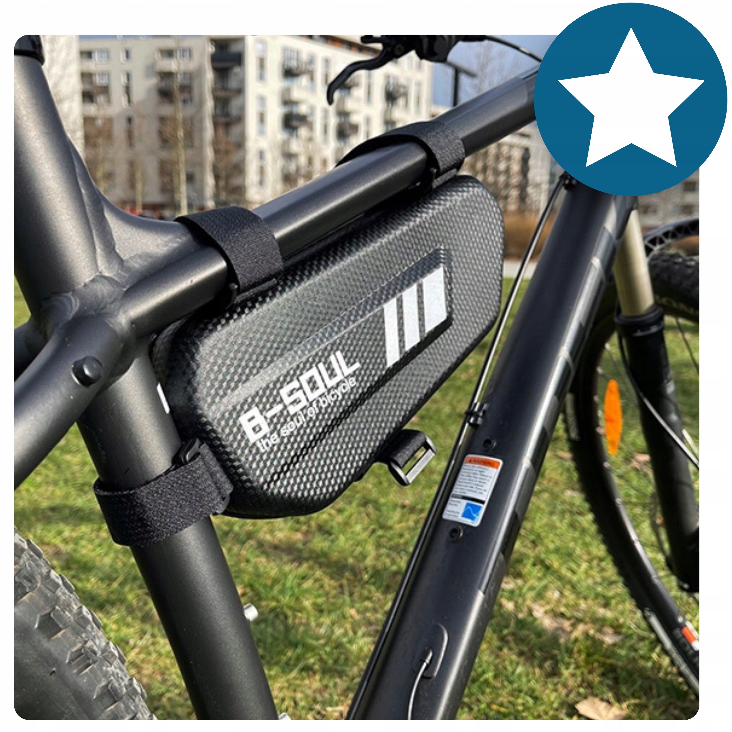 Bicycle bag pouch 2L Large under frame waterproof durable pouch Color black