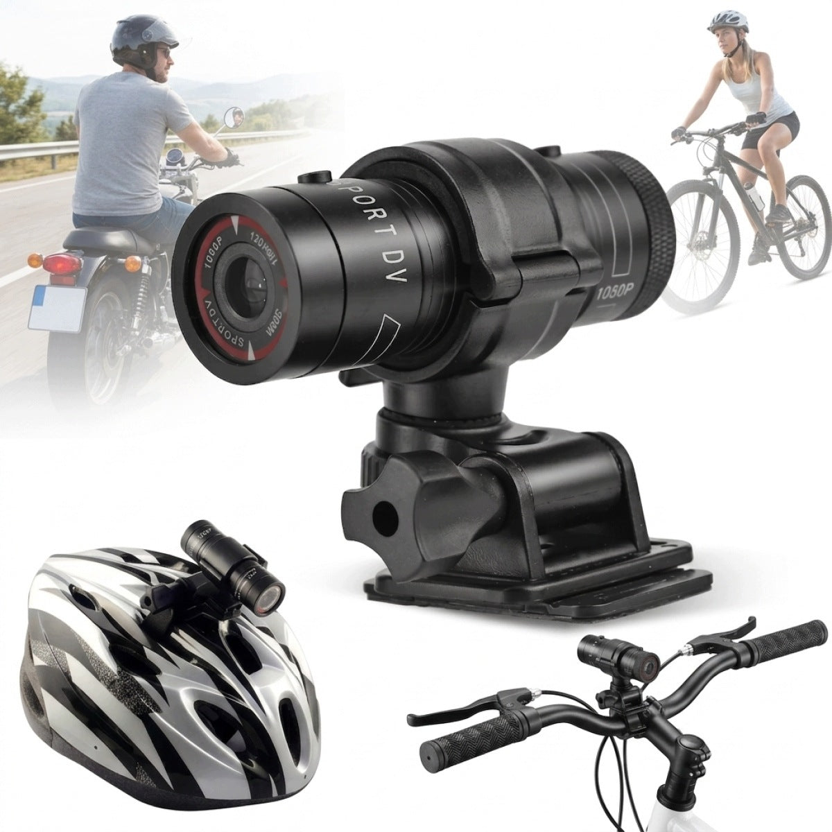Bicycle camera for helmet handlebar etc waterproof, MINI 1080P SPORTS