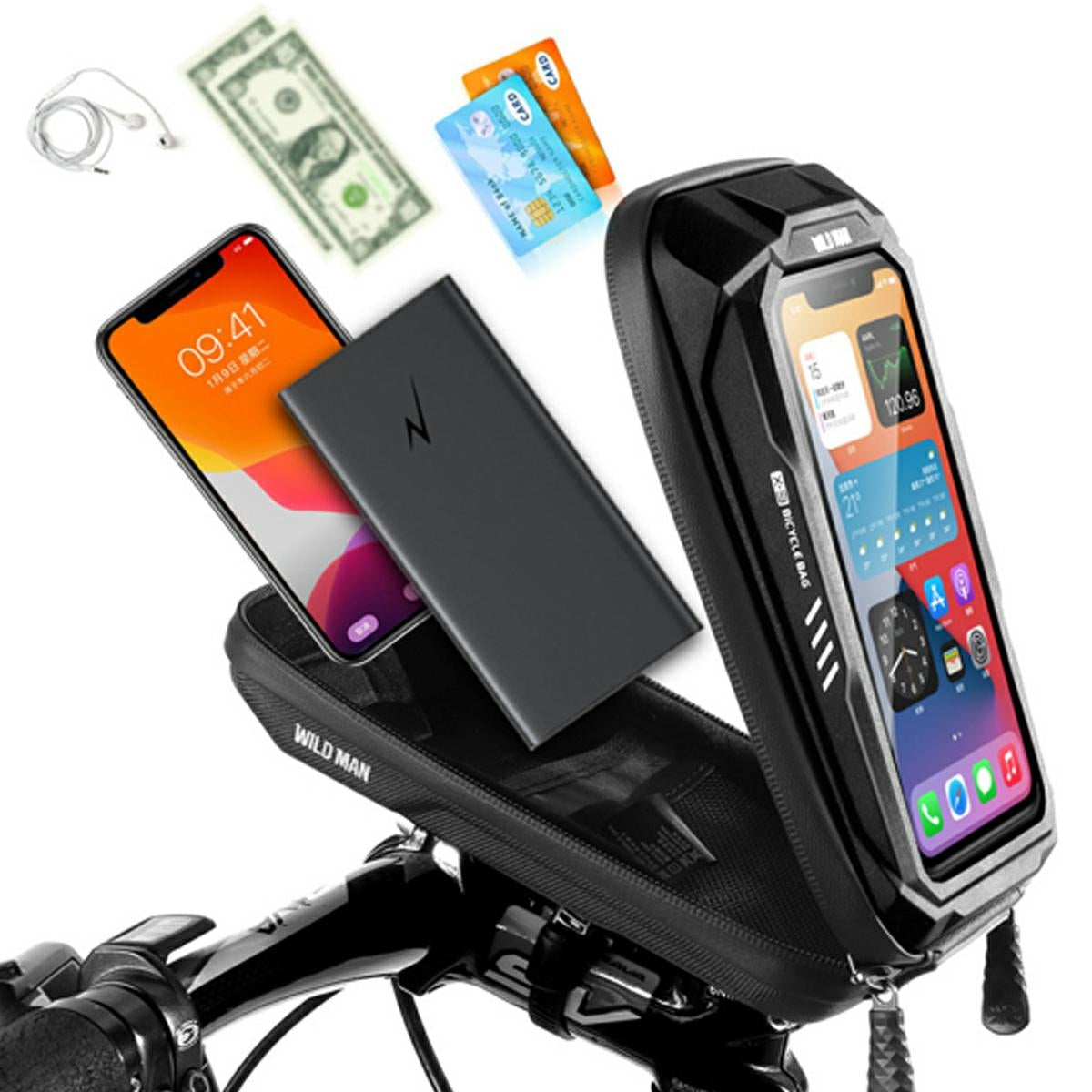 Bicycle case/handle WILDMAN X3 handlebar case black For mobile