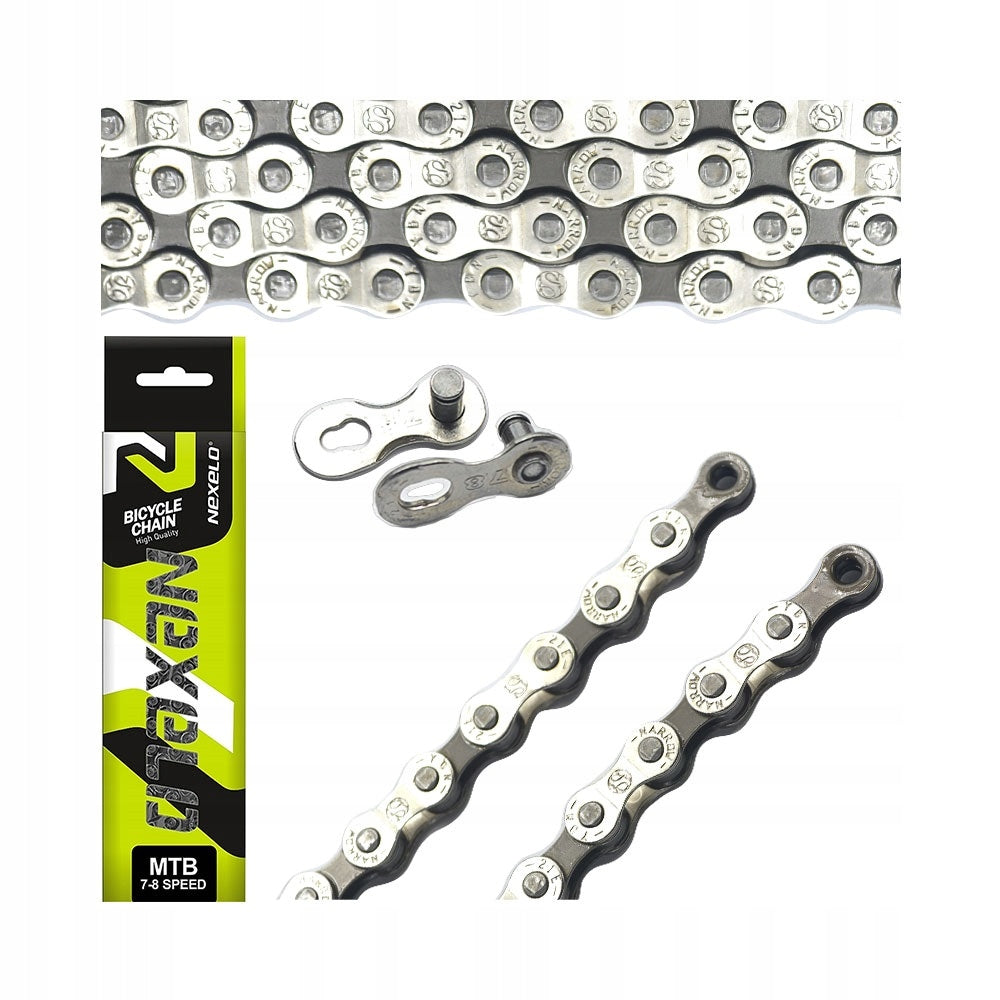 Bicycle chain 7 8 row 116 links for MTB bike 1/2x3/32 new STRONG Brand Nexelo