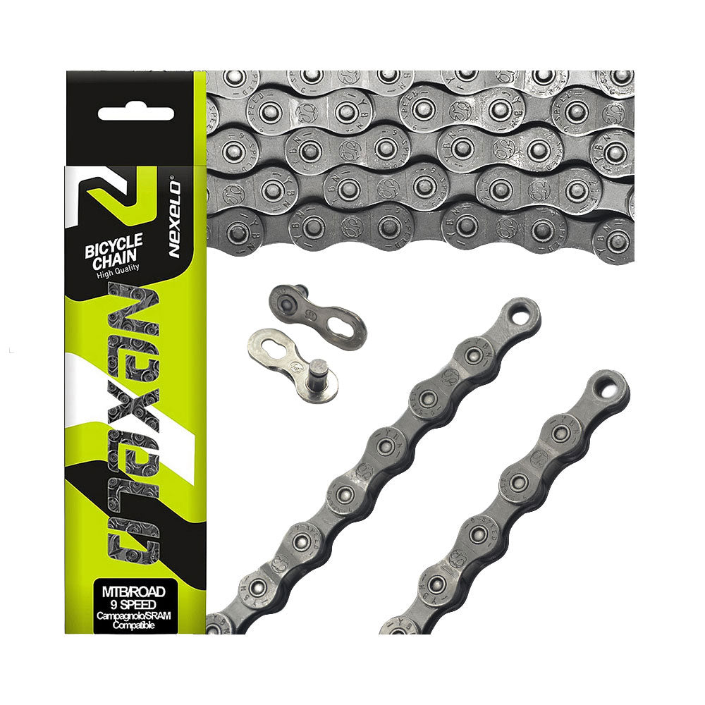 Bicycle chain 9 row 116 links for MTB bike pin length 8,6 mm