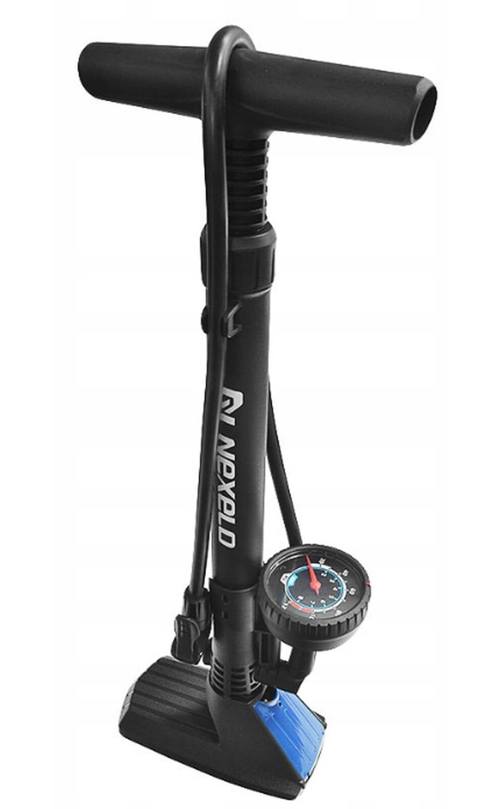 Bicycle floor pump with pressure gauge Nexelo with valve clamp Brand Nexelo