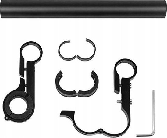 Bicycle handlebar extension additional handle| 20cm alu black | (ZR65) For multipurpose