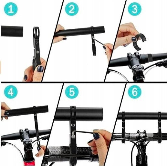 Bicycle handlebar extension additional handle| 20cm alu black | (ZR65) Manufacturer code ZR65