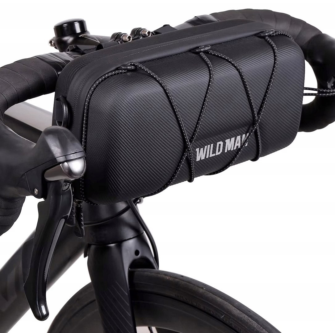 Bicycle handlebar pouch bag waterproof hard Wildman GD8 black