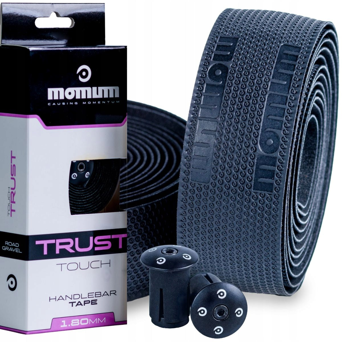 Bicycle handlebar strap MOMUM TRUST Touch 1,8 mm Black