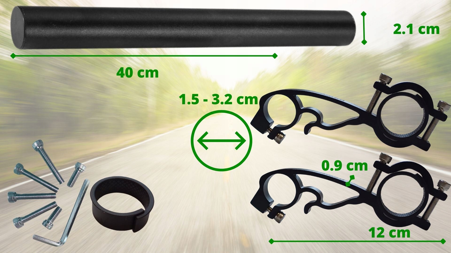 Bicycle holder additional bar extender 40cm adapter uni EAN (GTIN) 5903738826575