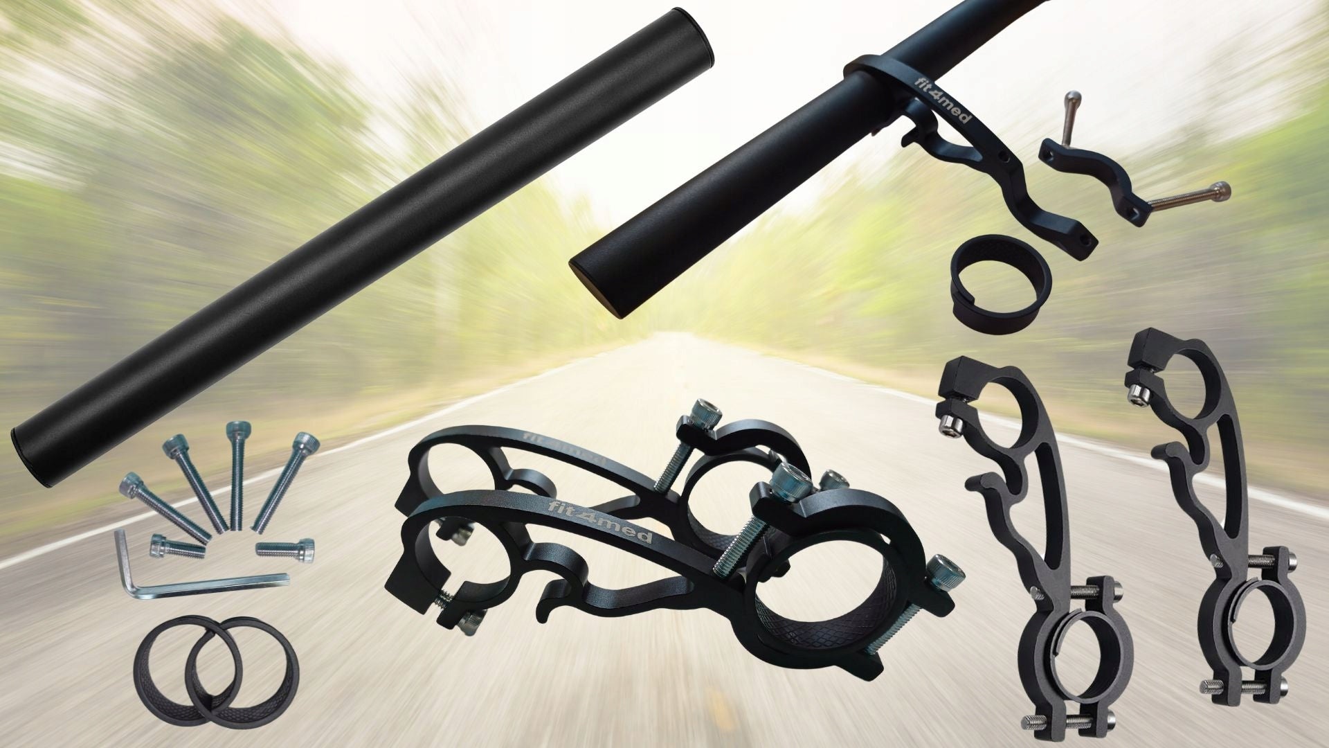 Bicycle holder additional bar extender 40cm adapter uni Product weight with unit packaging 0.133 kg